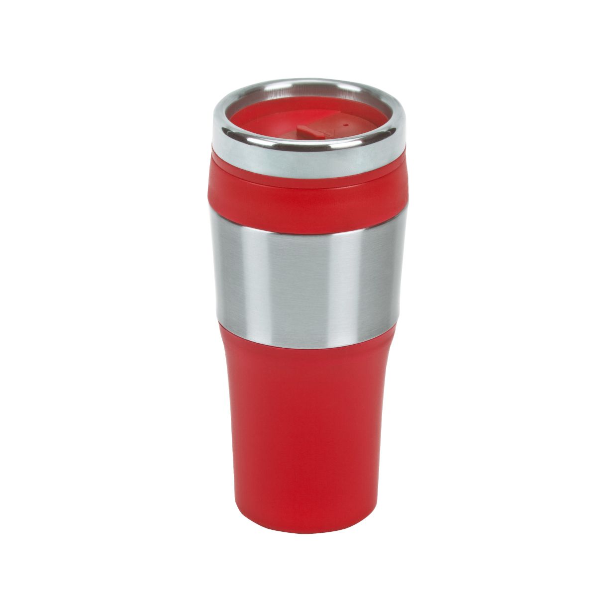 כוס פלסטיק תרמית בשילוב נירוסטה 470 מל הופר אדום
