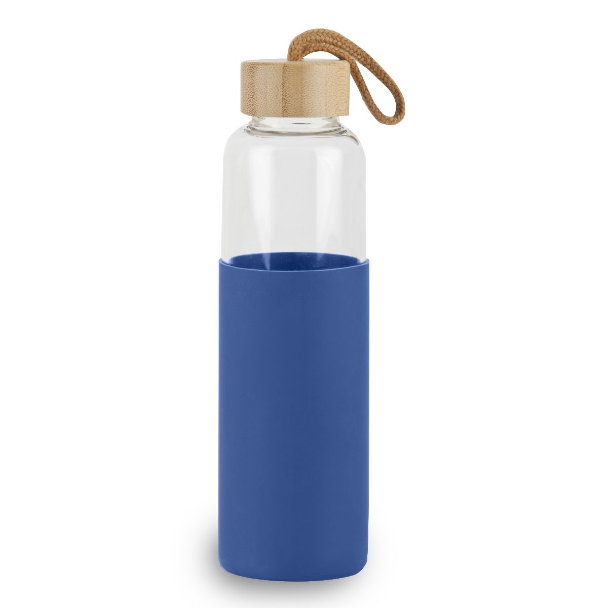 בקבוק זכוכית עם חבק סיליקון 550 מל ספרינג כחול