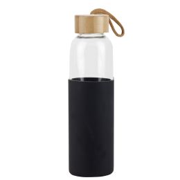 בקבוק זכוכית עם חבק סיליקון 550 מל ספרינג שחור