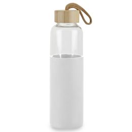 בקבוק זכוכית עם חבק סיליקון 550 מל ספרינג לבן